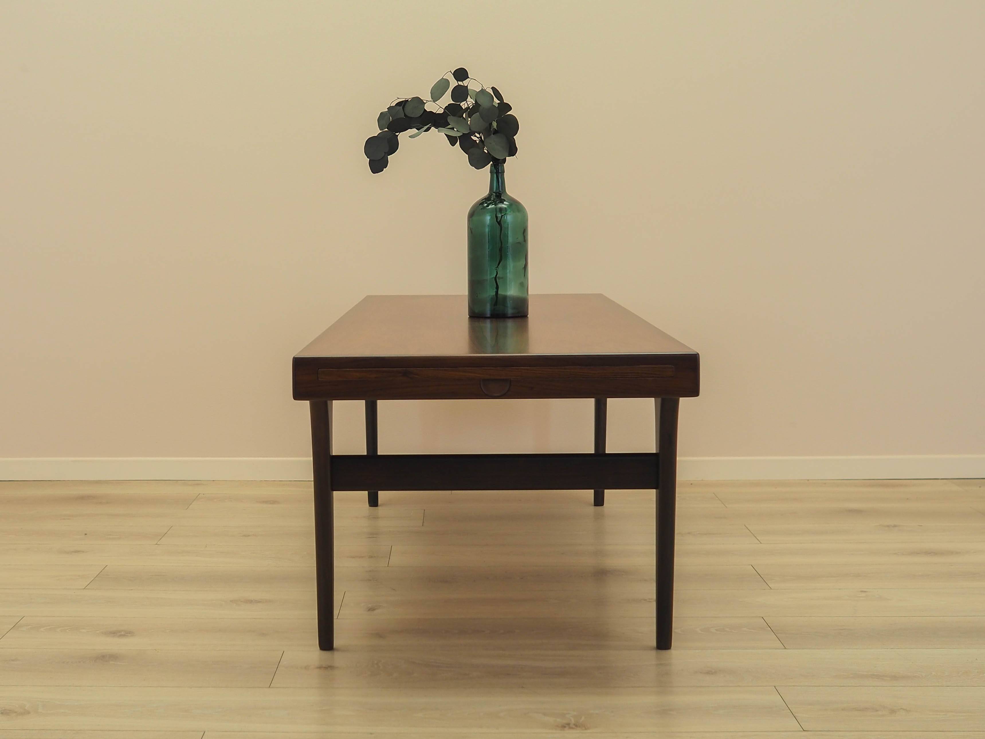 CFC Silkeborg rosewood coffee table with pull-out top, 1960s