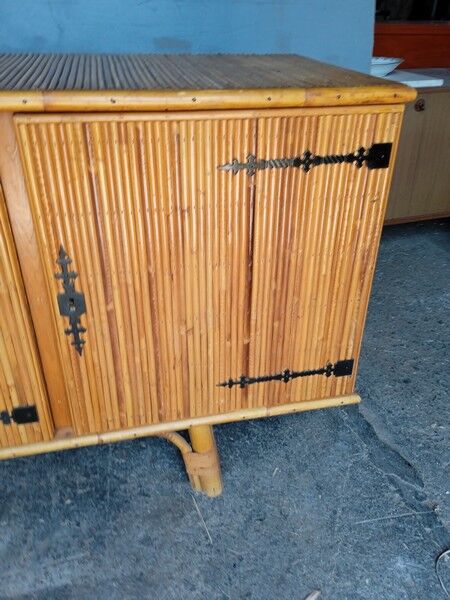 Enfilade en rotin époque 1950/60