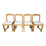 Set of 4 Scandinavian beech chairs from the 70s