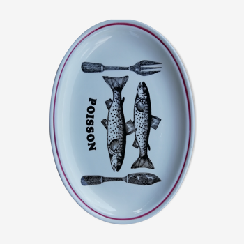 Oval dish with fish decoration Gien