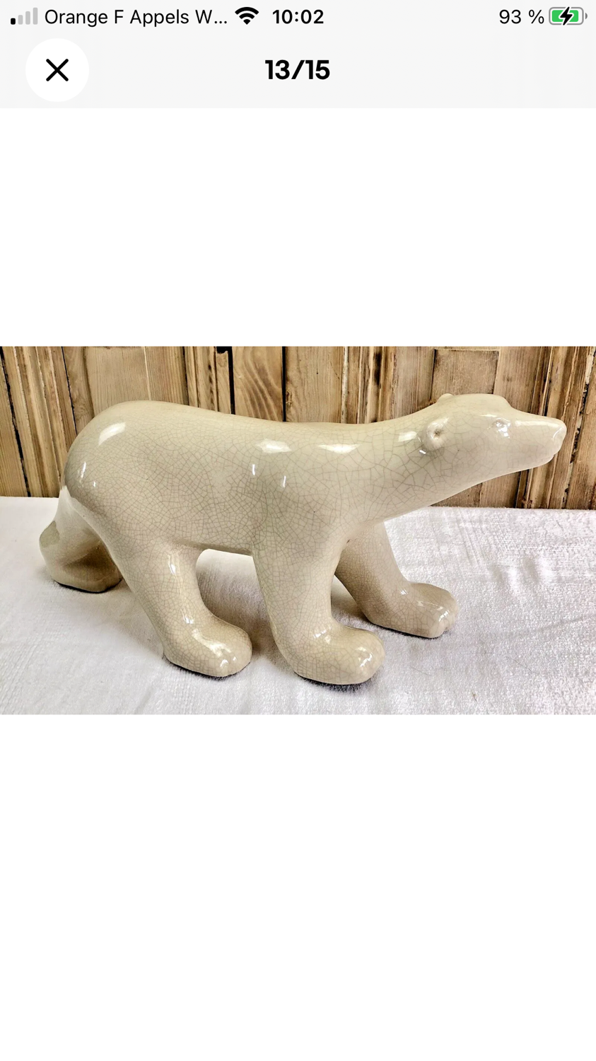 Ours craquelé Art Déco 1930 émaux de Louvière