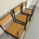 6 anciennes chaises en métal et bois design italien des années 80 vintage