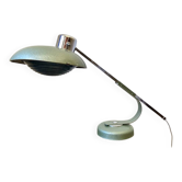 Lampe télescopique Solère, peinture martelée & diffuseur bleu, années 1950