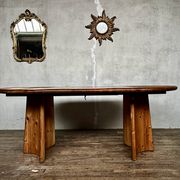 Large Scandinavian pine table - 6 chairs