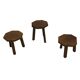 Tables d'appoint hexagonales brutalistes en chêne, années 1950, lot de 3