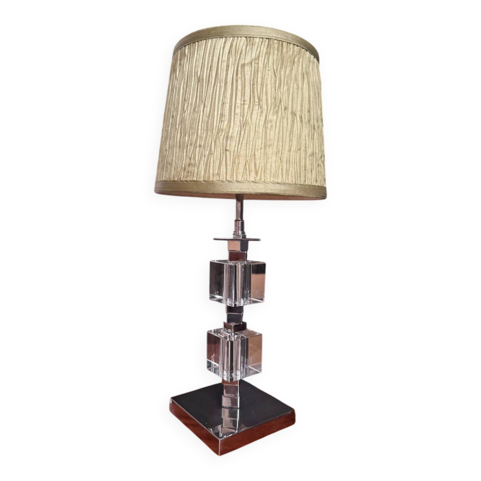 Art Deco lamp in chrome and crystal