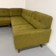Ancien canapé d’angle modulable design scandinave en tissu vert 1960