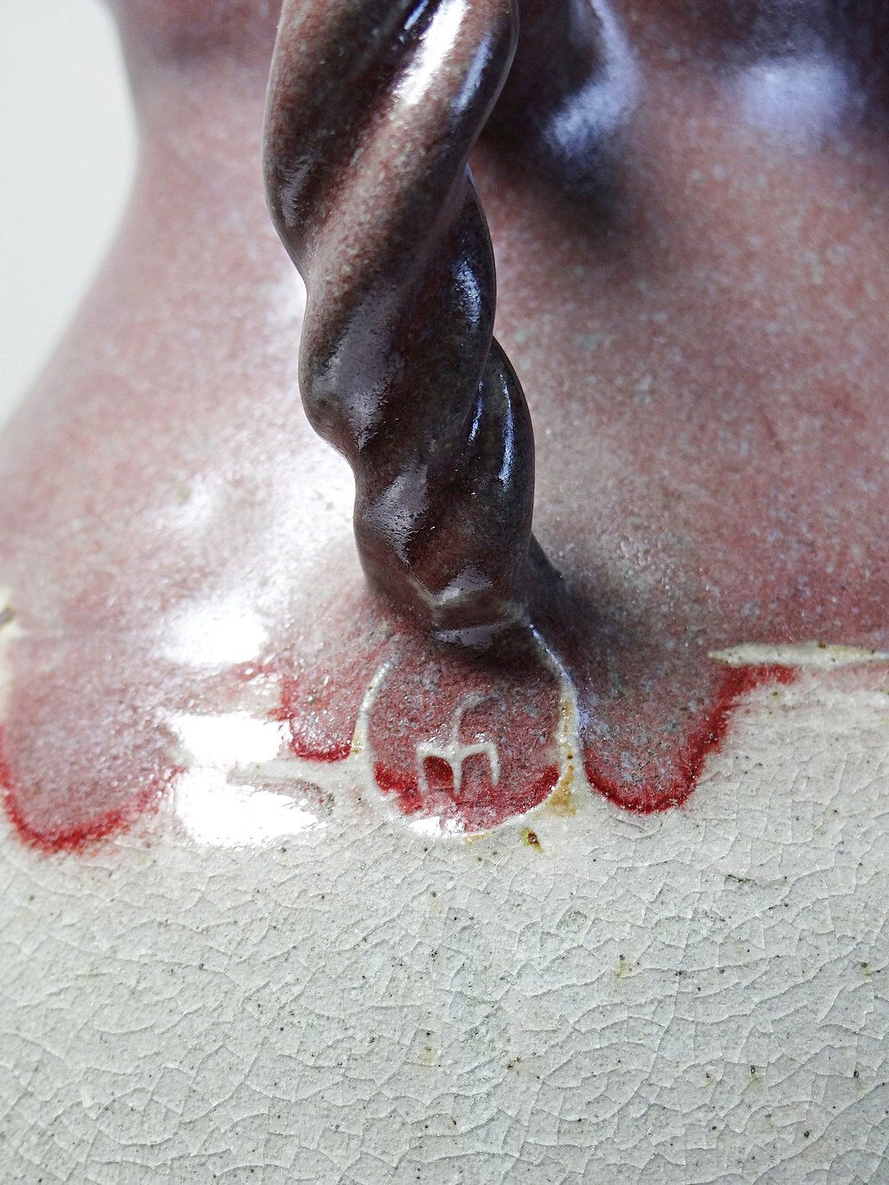 Vase studio pottery Milly Finn UK vintage 60s-70s stoneware