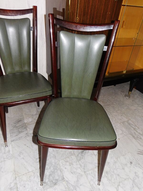 Serie de 6 chaises 1960 en macassar et skyl