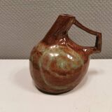Ceramic jug/vase, Danish in beautiful earthy brown colours with light blue/green details.