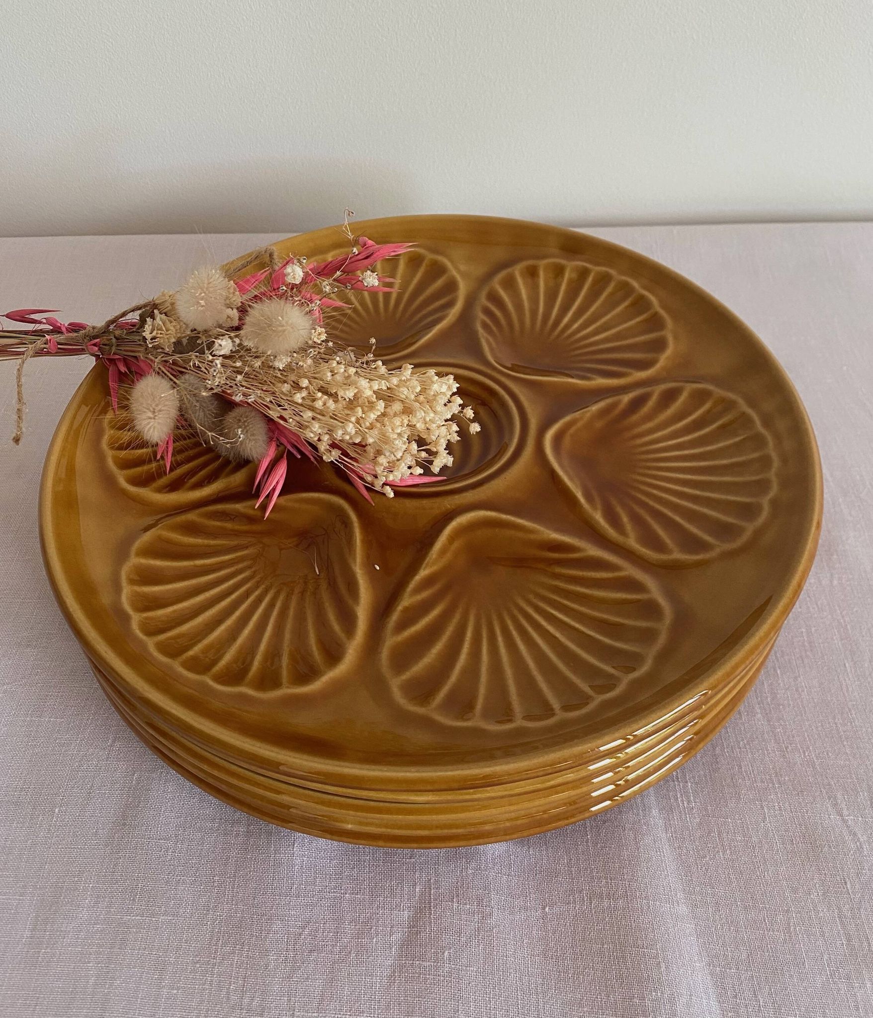 5 assiettes à coquillages vintage