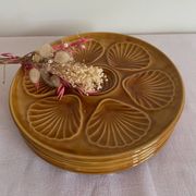 5 assiettes à coquillages vintage