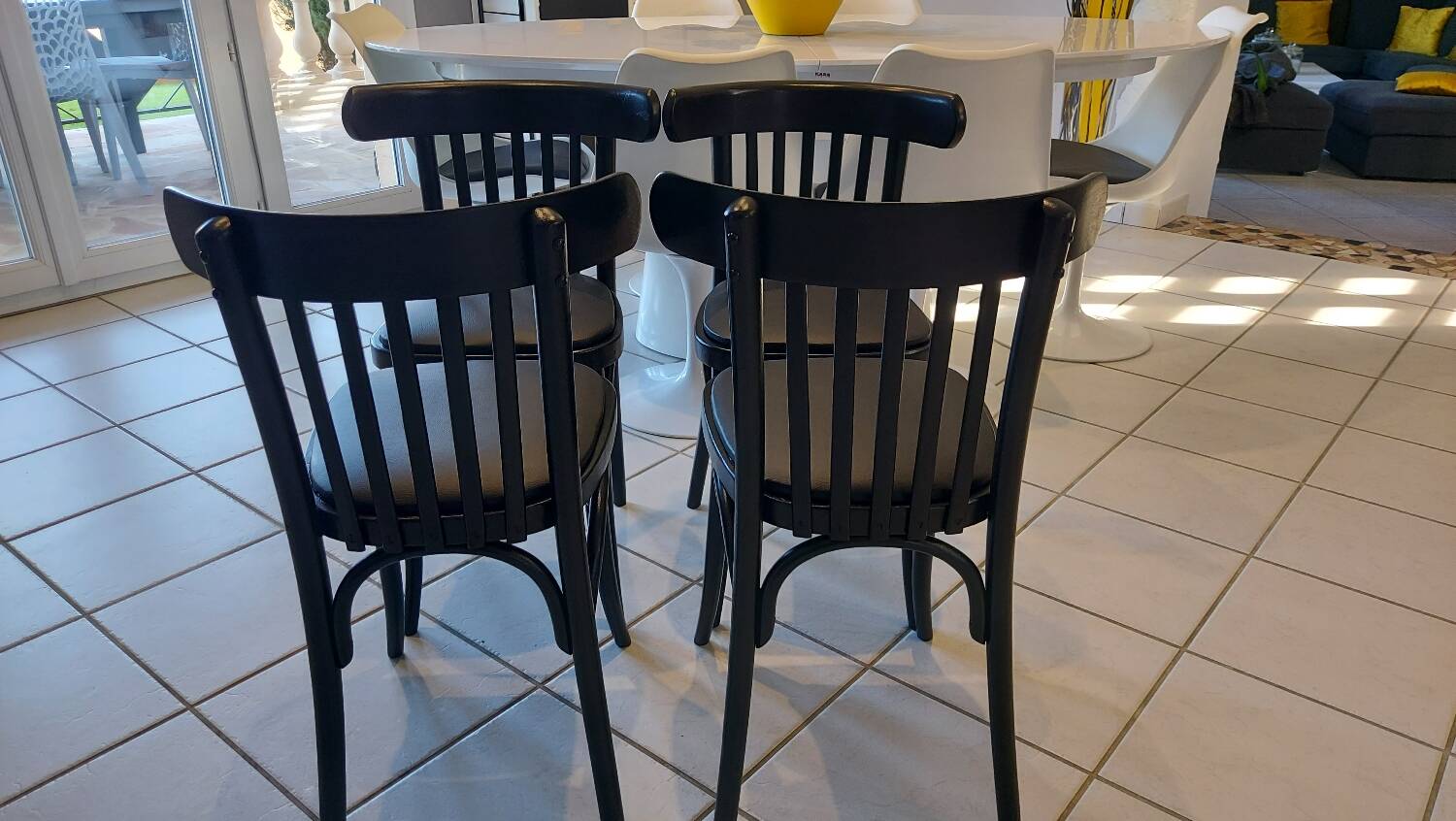 Set of 4 vintage bistro chairs from the 1970s