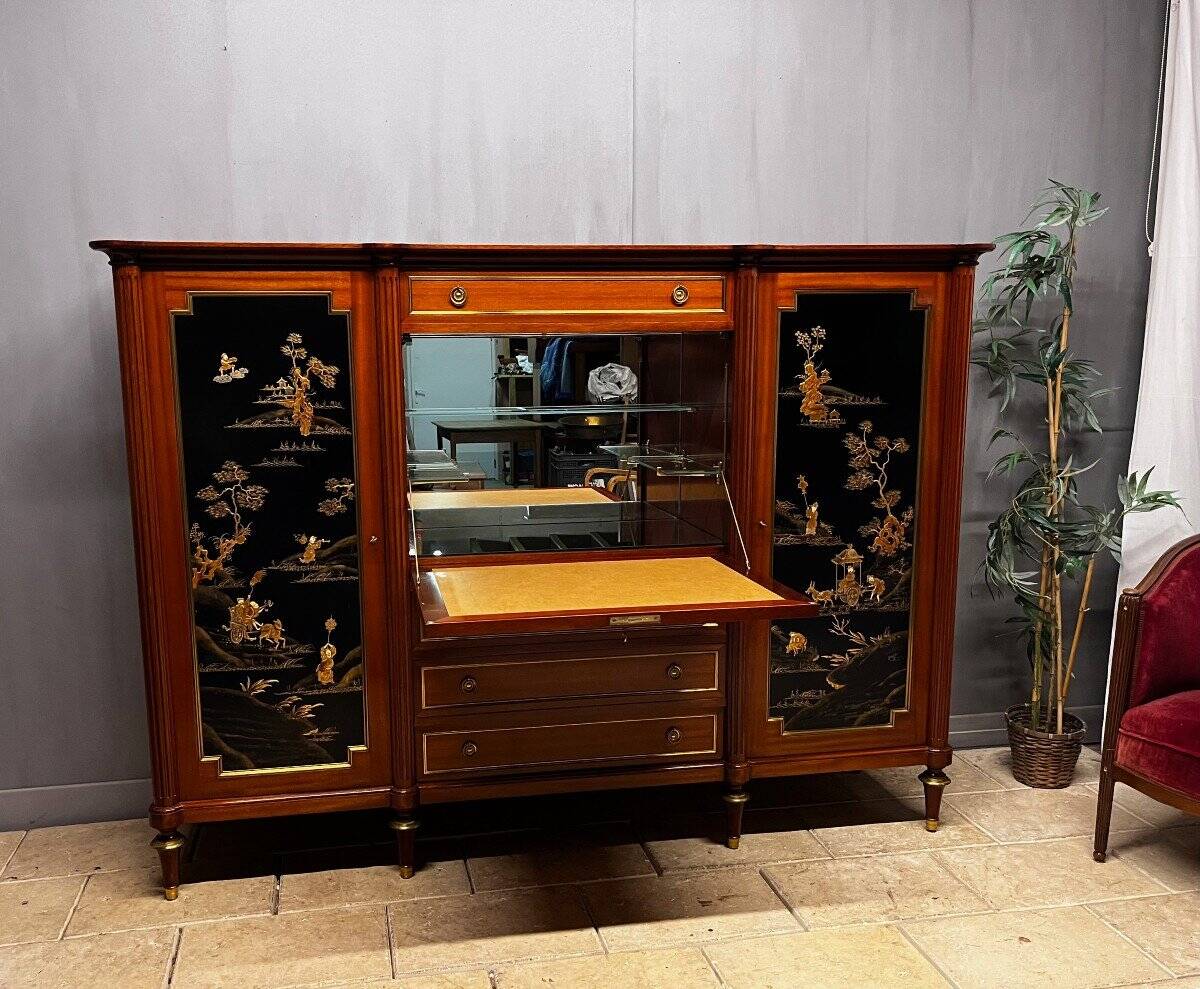 Mahogany sideboard from maison hirch paris bar bookcase