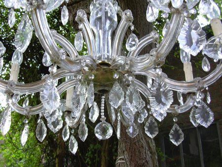 Old crystal chandelier, crystal chandelier