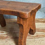 Old solid wood footrest stool