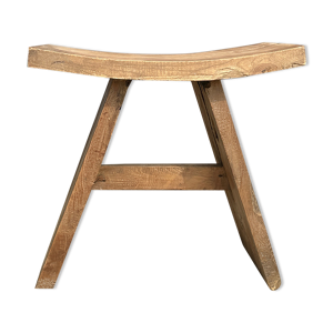 Tabouret assise incurvée - teck