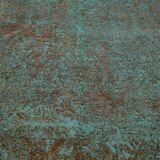 Handmade Oriental Decorative 1980s 243 cm x 350 cm Turquoise Wool Carpet