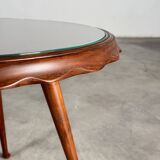 Round coffee table attributed to Paolo Buffa for Arrighi Serafino, 1950s.