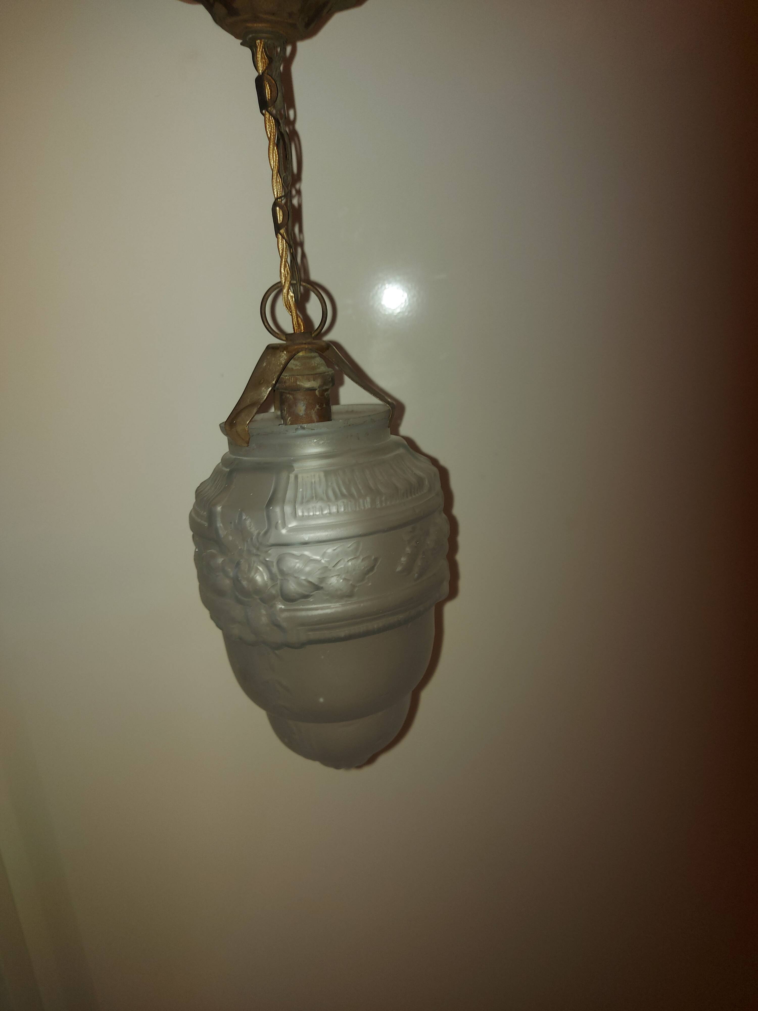 Art Deco chandelier in molded blown glass