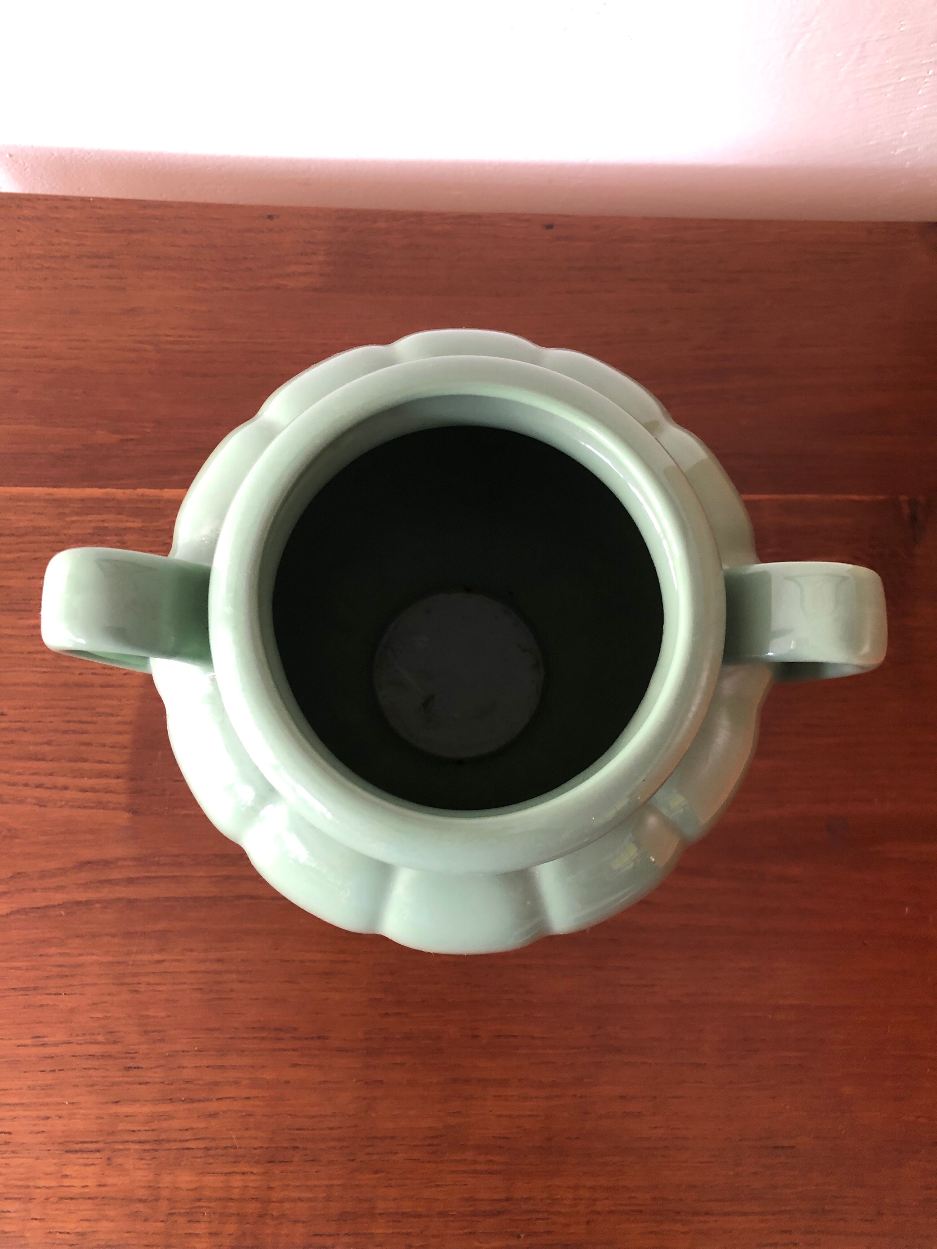 Green vintage water vase