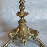 Bougeoir en bronze doré tripode XIXème