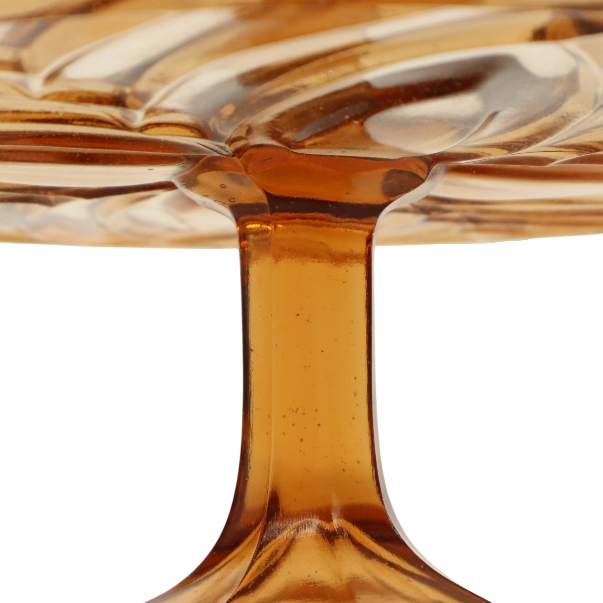 Amber Art Deco Cake Plate Pastry Dish Val Saint Lambert 33cm