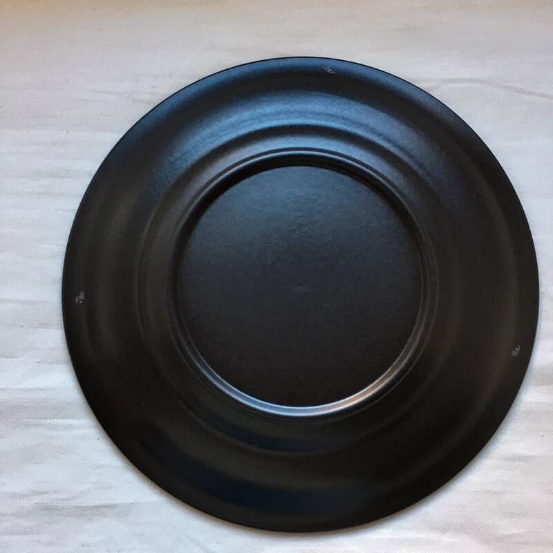 Black Earthenware Plate 21 cm Vintage