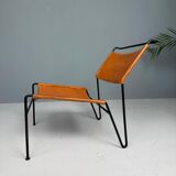 A. A. Dolleman Lounge Chair by Metz & Co, Mid-Century Leather & Metal