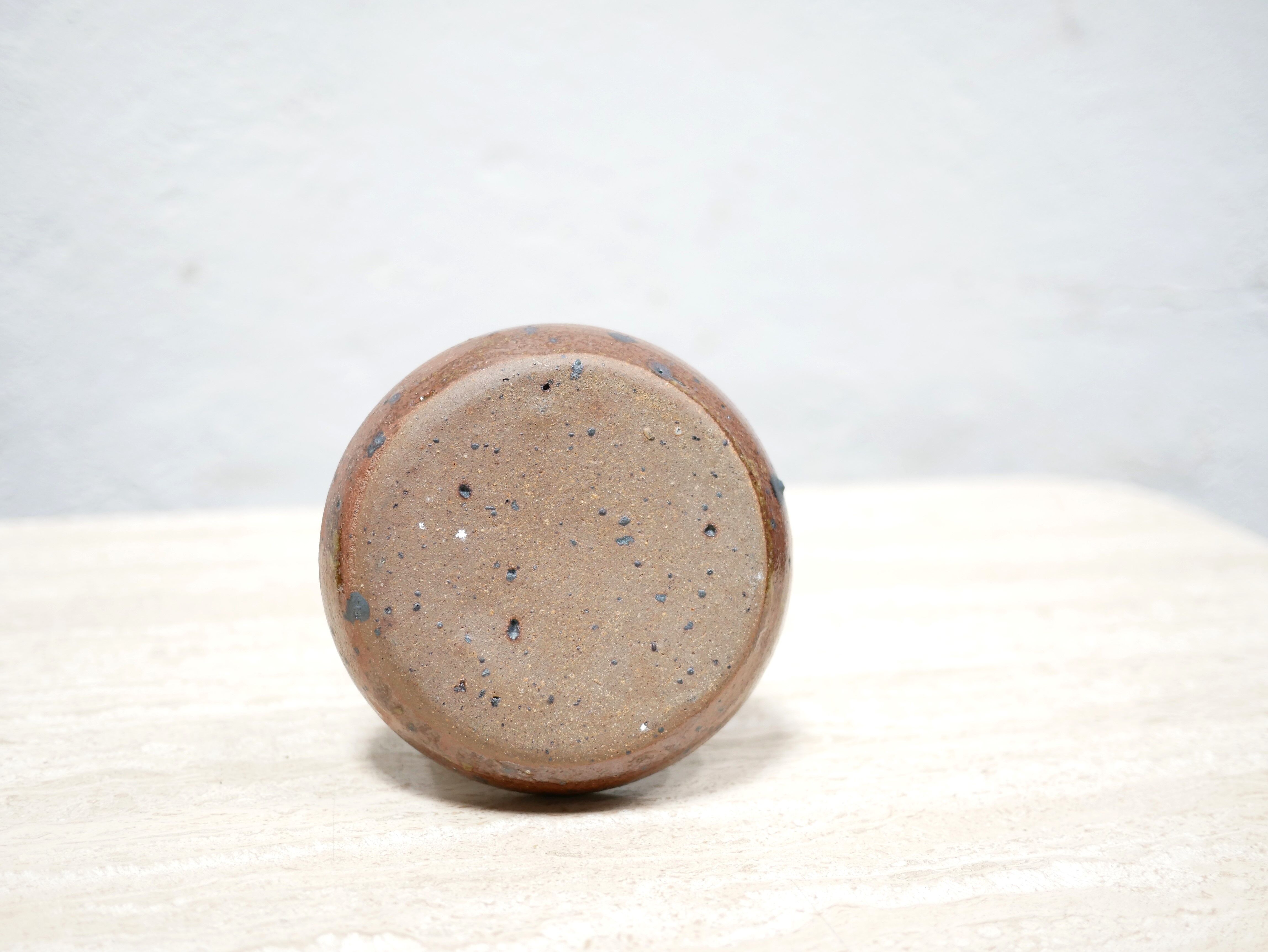 Vintage candle holder in pyrite stoneware