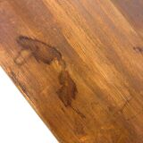 Vintage wooden high table on wheels