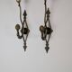 Antique pair of brass coat hooks