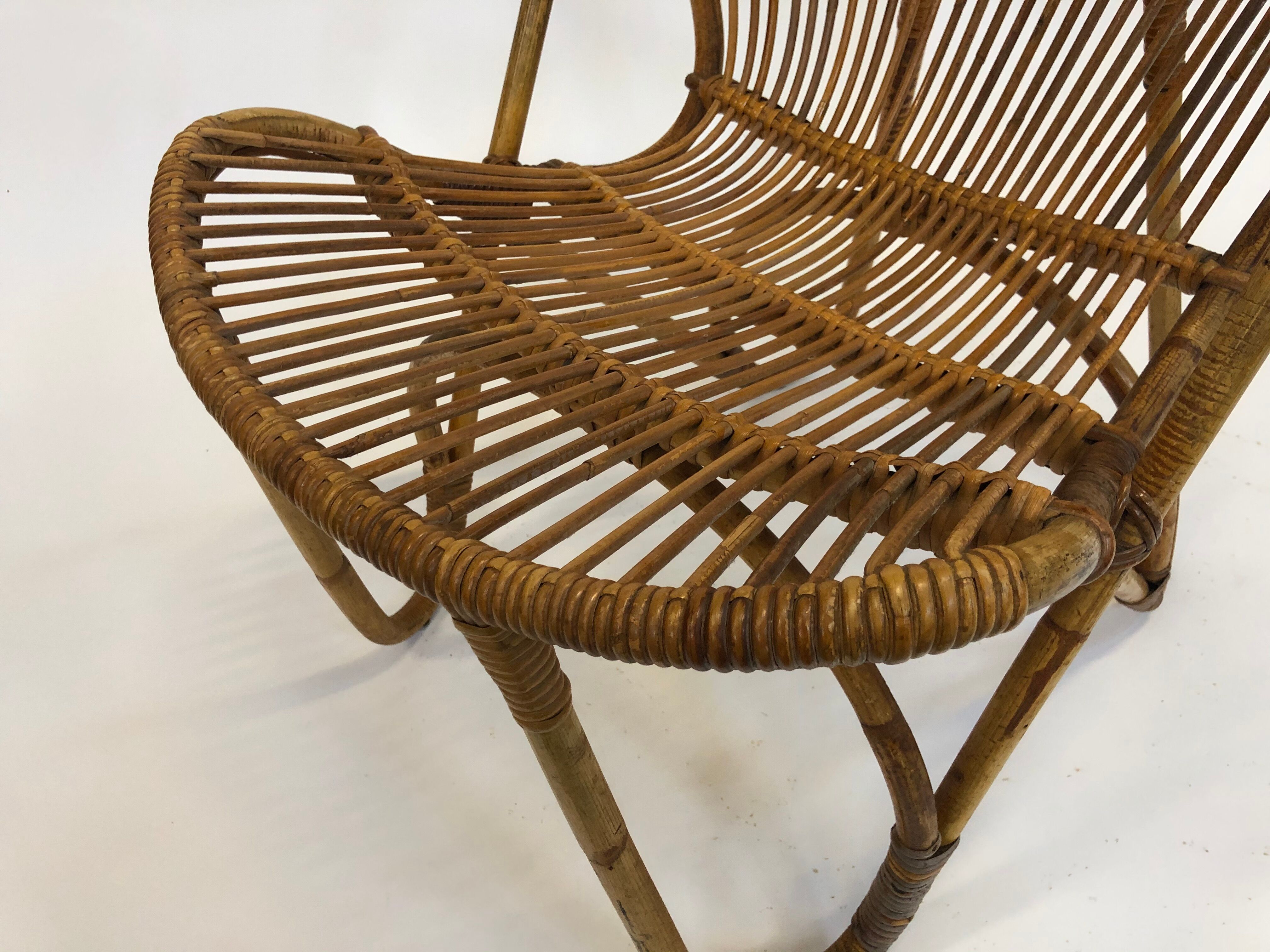 Rohe Noordwolde rattan chair, 1960, Netherlands