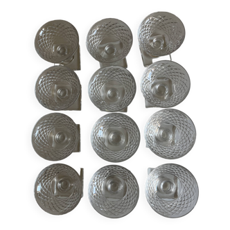 12 cut crystal champagne glasses, Saint-Louis type