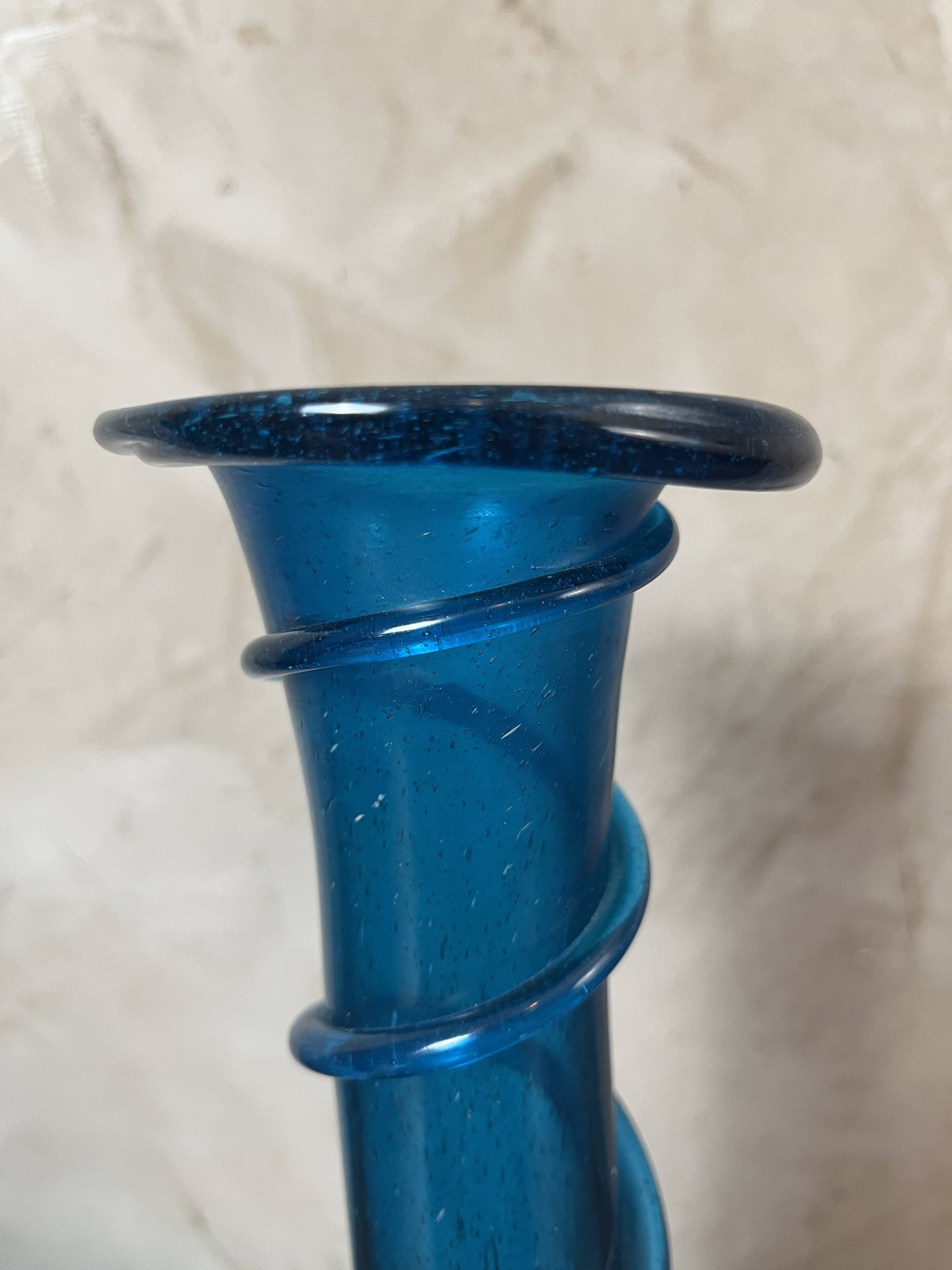 Blue spiral vase