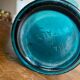 Vintage blue corolla vase glass Italy Murano style