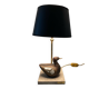 Artifex lamp with cloisonné wooden birds and travertine from the 1960s-70s.