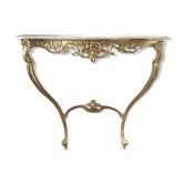 Italian brass marble wall console