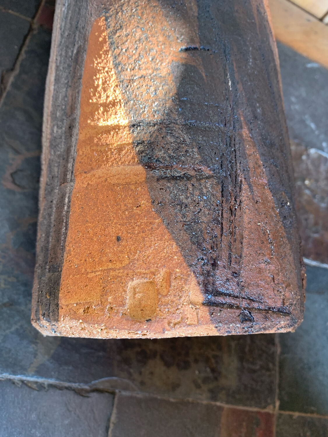 Sculptural stoneware vase — French studio pottery, 1960s/70s