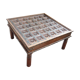 Colonial-style wooden square coffee table