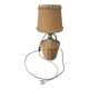 vintage table lamp dame jeanne covered in rattan wicker with a handle