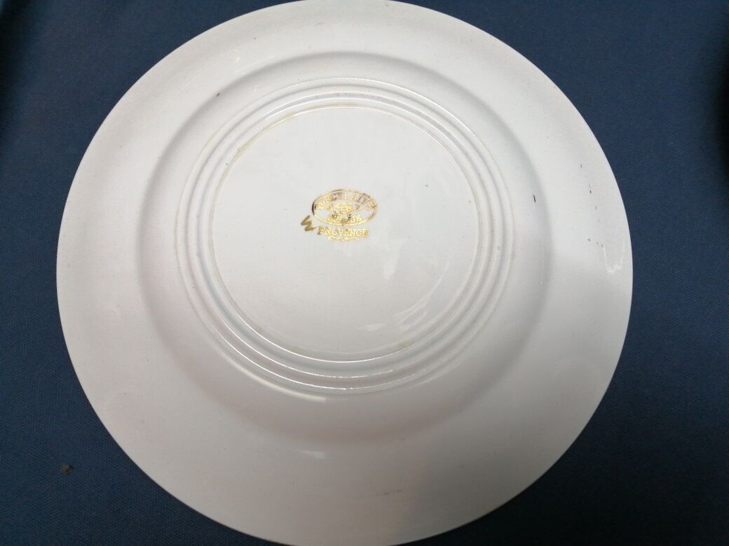 Porcelain plates Opaque Provence Dorure lot of 5