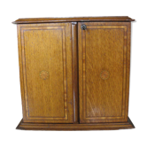 Cabinet de Fumeur Édouardien en Chêne et Marqueterie