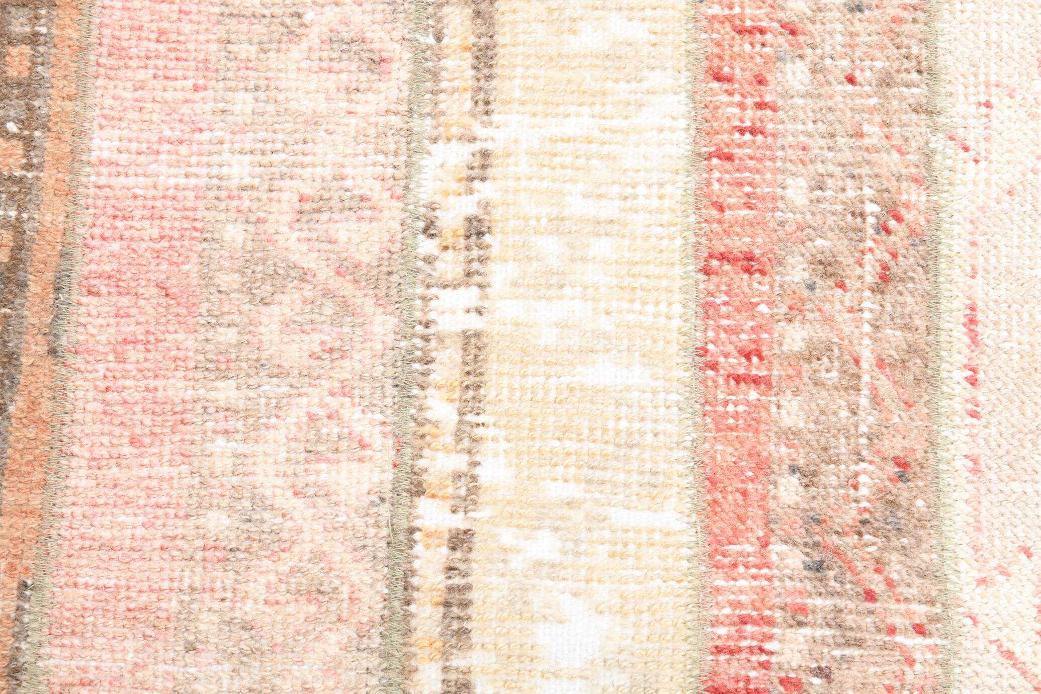 2x10 Contemporary Red & Beige Turkish Runner Rug, 59x298Cm