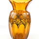 Art déco vase, honey crystal, galvanic coating, Poland, 1930s