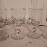 Pop-up Christmas 2022 Set of 4 molded glass wine glasses early twentieth