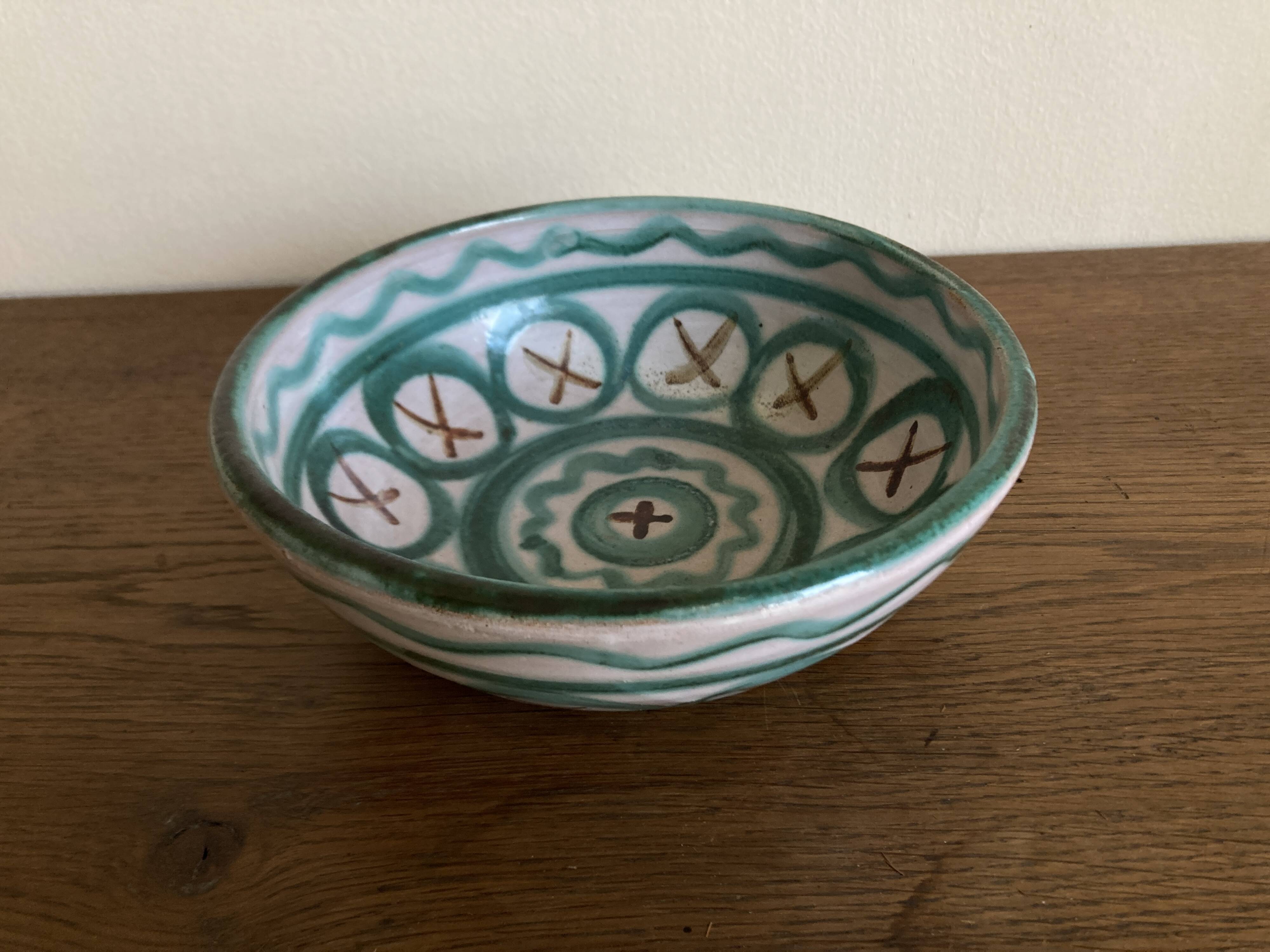 Robert Picault 1960 Vallauris salad bowl signed in full