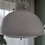 Mouth-blown 70's opaline pendant light from Limburg (Germany)