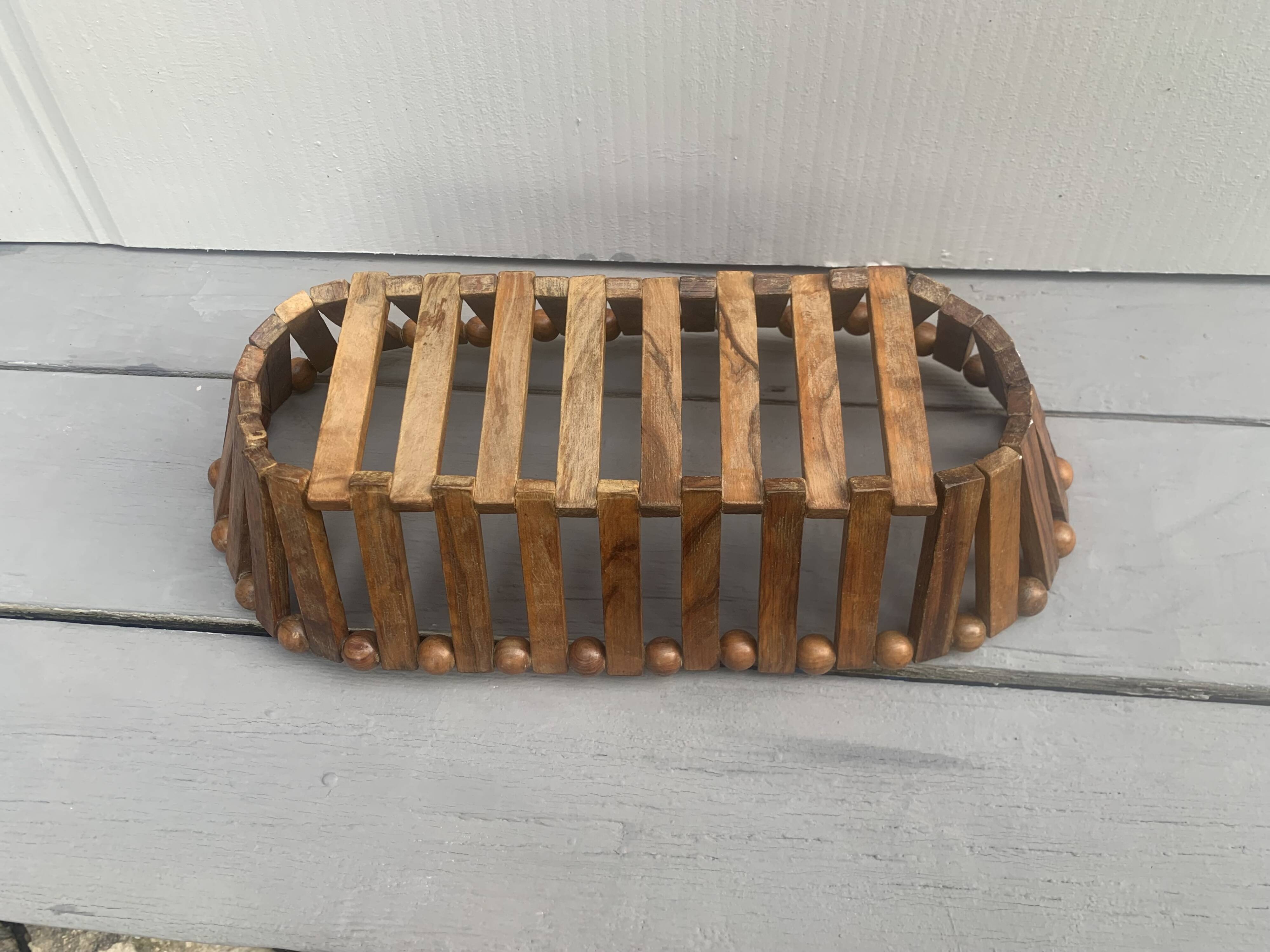 Scandinavian style wooden fruit bowl