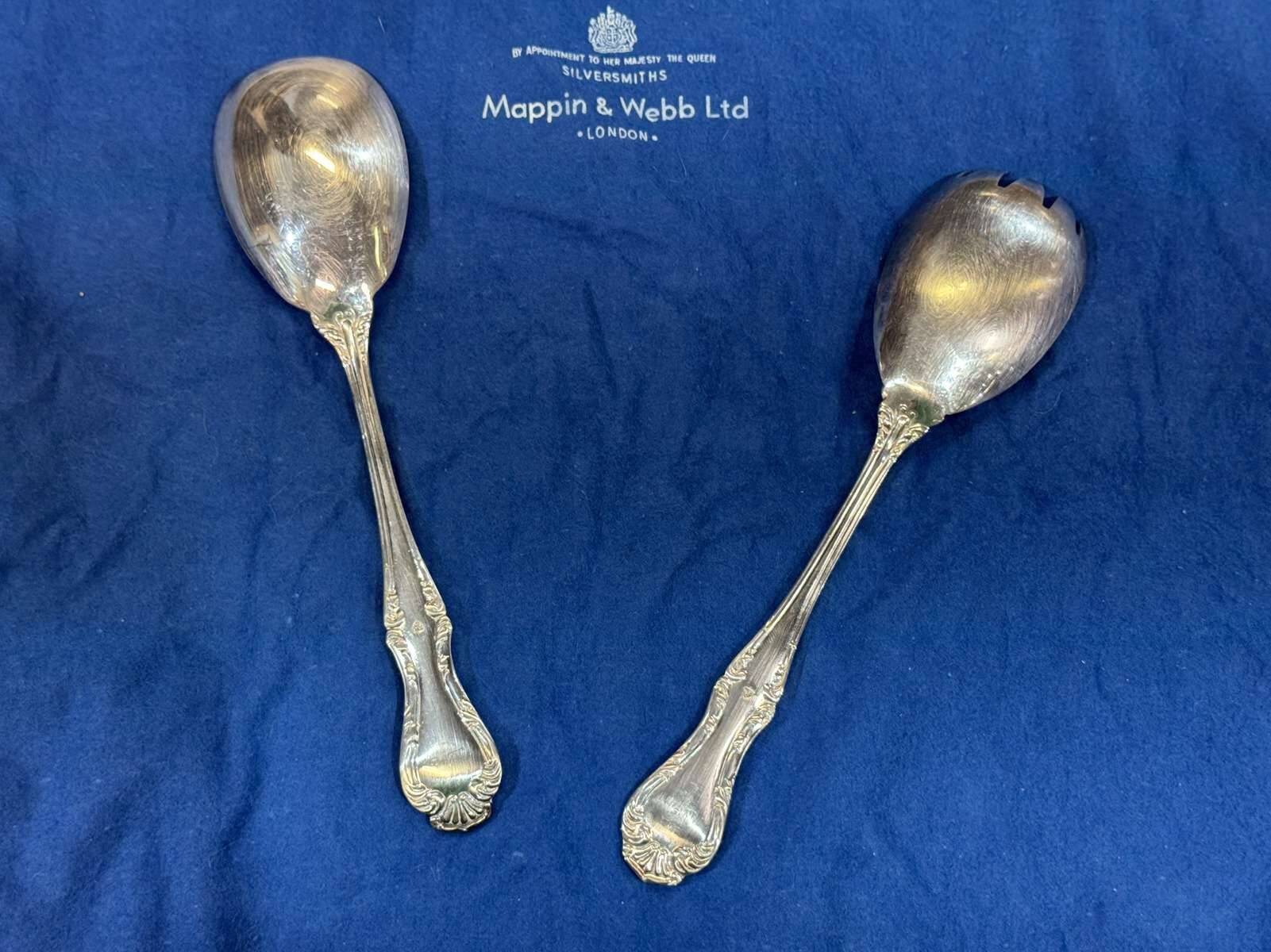Silver-plated Salad Cutlery Mappin and Webb model Russell